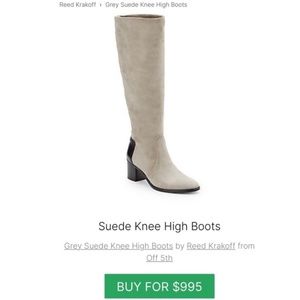REED KRAKOFF SUEDE GRAY LEATHER BOOTS SIZE 41
